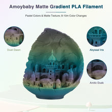 Load image into Gallery viewer, Amoybaby Matte Rainbow PLA 3D Printer Filament, 1.75±0.03mm Vibrant Color Gradient PLA, Low Warping&amp;High Precision 3D Printing Filament, Aurora Whisper 1kg Spool(2.2lb), Fits for most FDM 3D Printers
