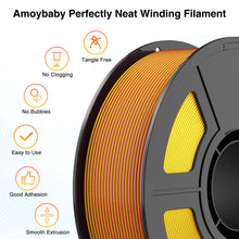 Load image into Gallery viewer, Amoybaby Silk PLA 3D Printer Filament, Silk Dual Color Red Bright Gold PLA Filament 1.75+/-0.03mm, Shiny Coextrusion PLA Filament, Color Change 3D Printing Filament 1KG/2.2lb
