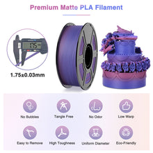 Load image into Gallery viewer, Amoybaby Matte Rainbow PLA 3D Printer Filament, 1.75±0.03mm Vibrant Color Gradient PLA, Low Warping&amp;High Precision 3D Printing Filament, 1kg Spool(2.2lb) Twilight Gradient, Fits for most FDM 3D Printers
