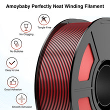 Load image into Gallery viewer, Amoybaby Silk PLA 3D Printer Filament, Silk Dual Color Black Red PLA Filament 1.75mm, Color Change 3D Printing Fialment, High Gloss Coextrusion PLA Filament 1KG (2.2lb)
