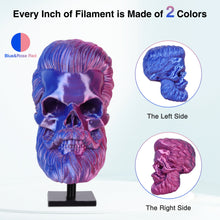 Load image into Gallery viewer, Amoybaby Silk PLA 3D Printer Filament, Silk Dual Color Blue Rose Red PLA Filament 1.75+/-0.03mm, Shiny Coextrusion PLA Filament, Color Change 3D Printing Filament 1KG/2.2lb

