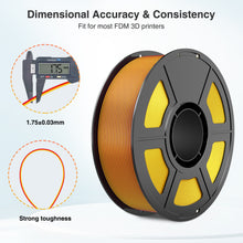 Load image into Gallery viewer, Amoybaby Silk PLA 3D Printer Filament, Silk Dual Color Red Bright Gold PLA Filament 1.75+/-0.03mm, Shiny Coextrusion PLA Filament, Color Change 3D Printing Filament 1KG/2.2lb
