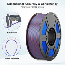 Load image into Gallery viewer, Amoybaby Silk PLA 3D Printer Filament, Silk Dual Color Blue Rose Red PLA Filament 1.75+/-0.03mm, Shiny Coextrusion PLA Filament, Color Change 3D Printing Filament 1KG/2.2lb
