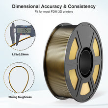 Load image into Gallery viewer, Amoybaby ilk PLA 3D Printer Filament, Silk Dual Color Gold Black PLA Filament 1.75+/-0.03mm, Shiny Coextrusion PLA Filament, Color Change 3D Printing Filament 1KG/2.2lb
