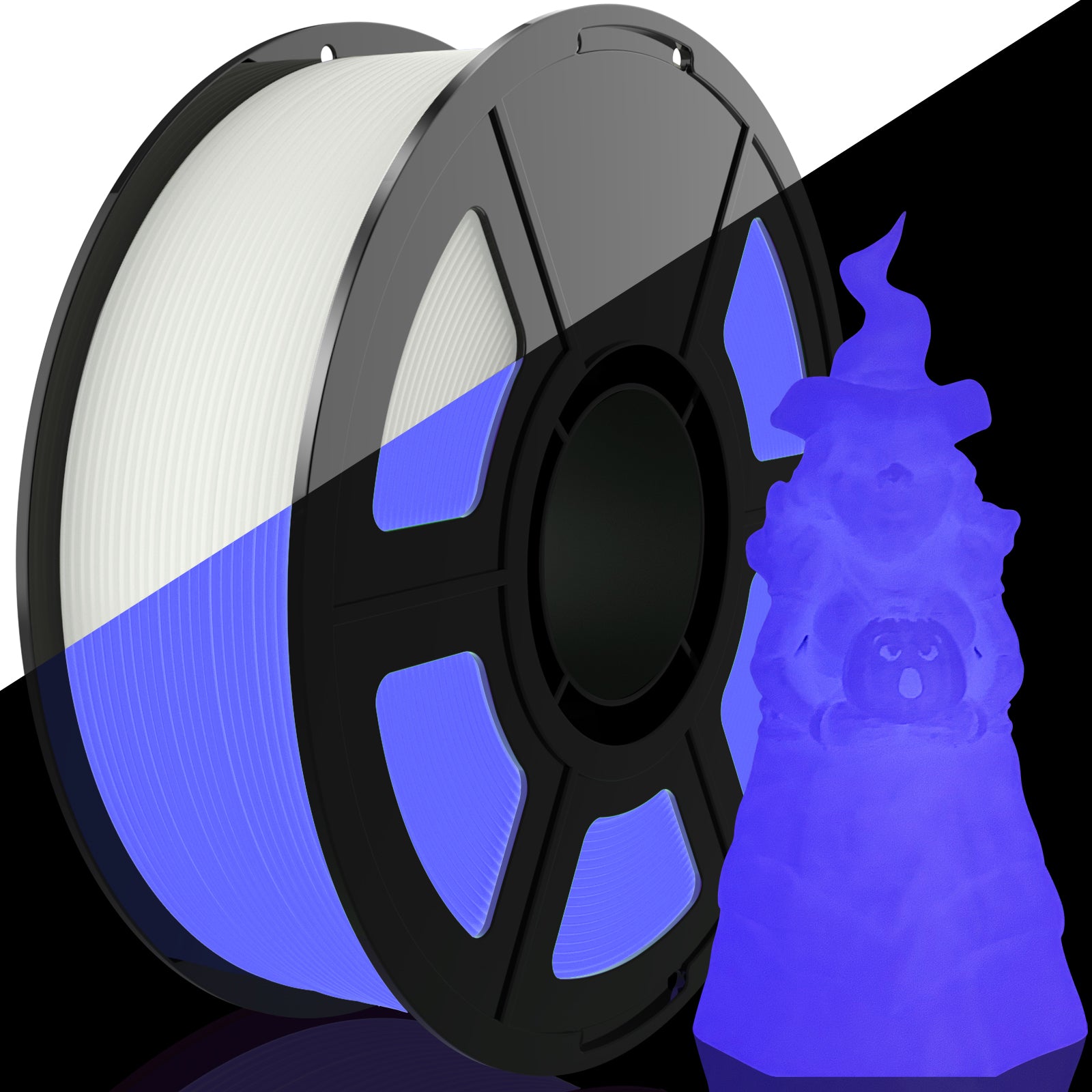 Amoybaby Glow in The Dark PLA Filament 1.75mm, Luminous 3D Printer Filament 1kg Spool, Dimensional Accuracy +/- 0.03 mm, Fit Most FDM 3D Printer, Glow Purple (Slightly Blue)
