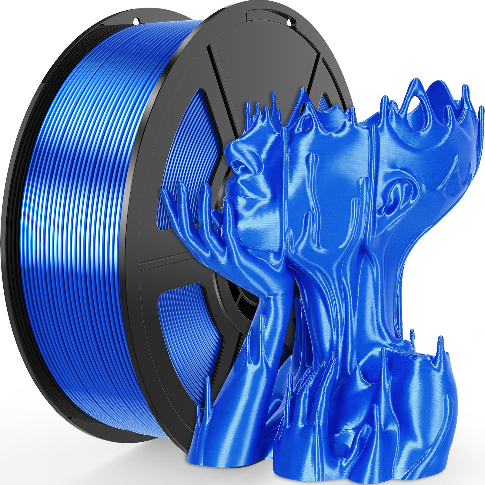 Amoybaby Silk Blue PLA Filament 1.75mm, Shiny Silk PLA High Speed 3D Printer Filament, Dimensional Accuracy +/- 0.03mm, 1kg(2.2lb), Fits for Most FDM 3D Printers