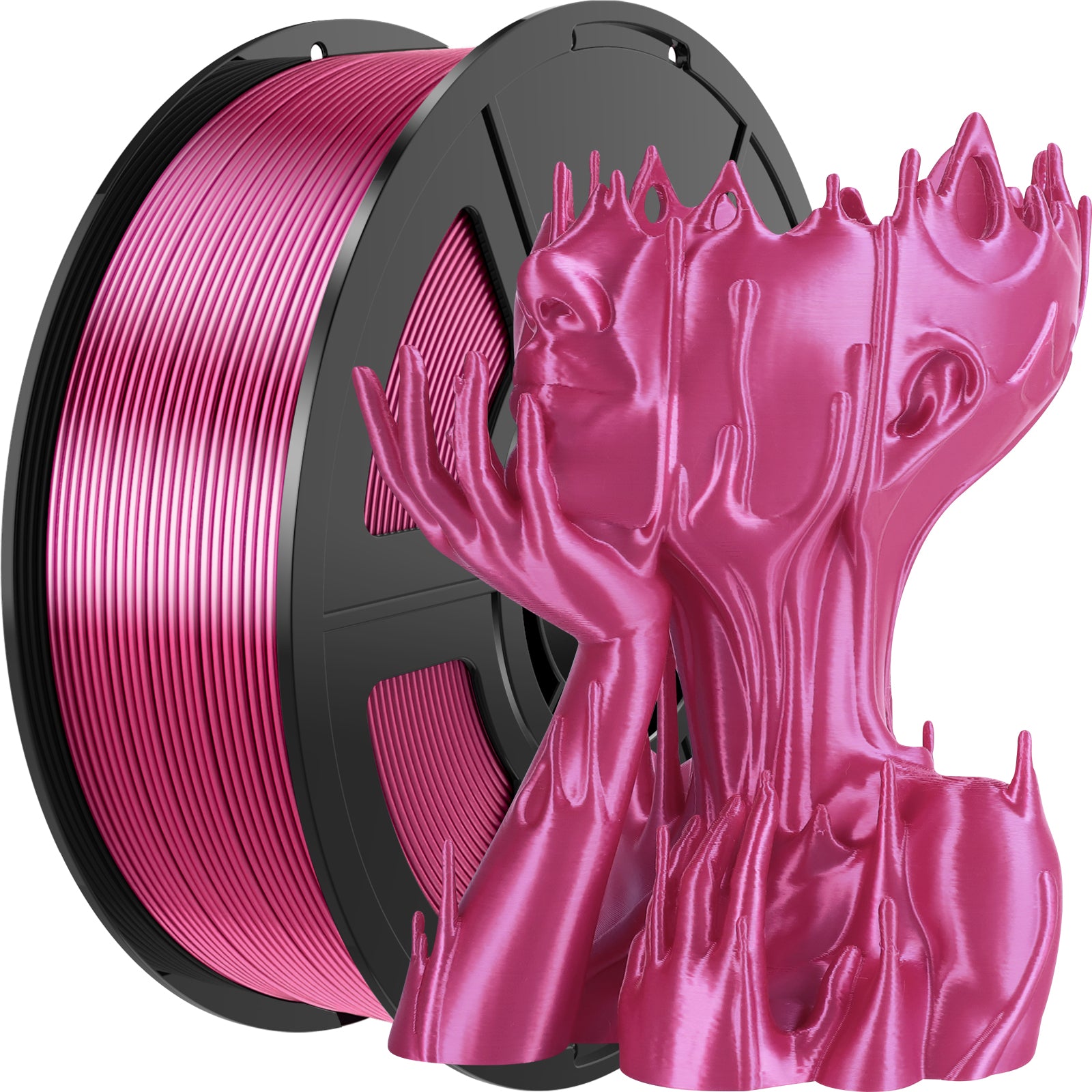 Amoybaby Silk Rose Red PLA Filament 1.75mm, Shiny Silk PLA 3D Printer Filament High Speed & Clog-Free, Dimensional Accuracy +/- 0.03mm, 1kg(2.2lb), Fits for Most FDM 3D Printers