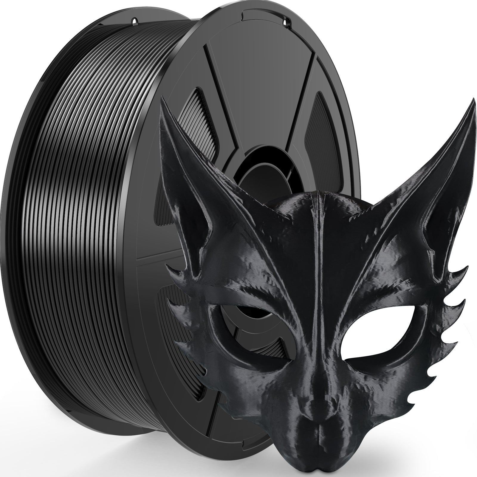 Amoybaby Silk Black PLA Filament 1.75mm, Shiny Silk PLA 3D Printer Filament High Speed & Clog-Free, Dimensional Accuracy +/- 0.03mm, 1kg(2.2lb), Fits for Most FDM 3D Printers