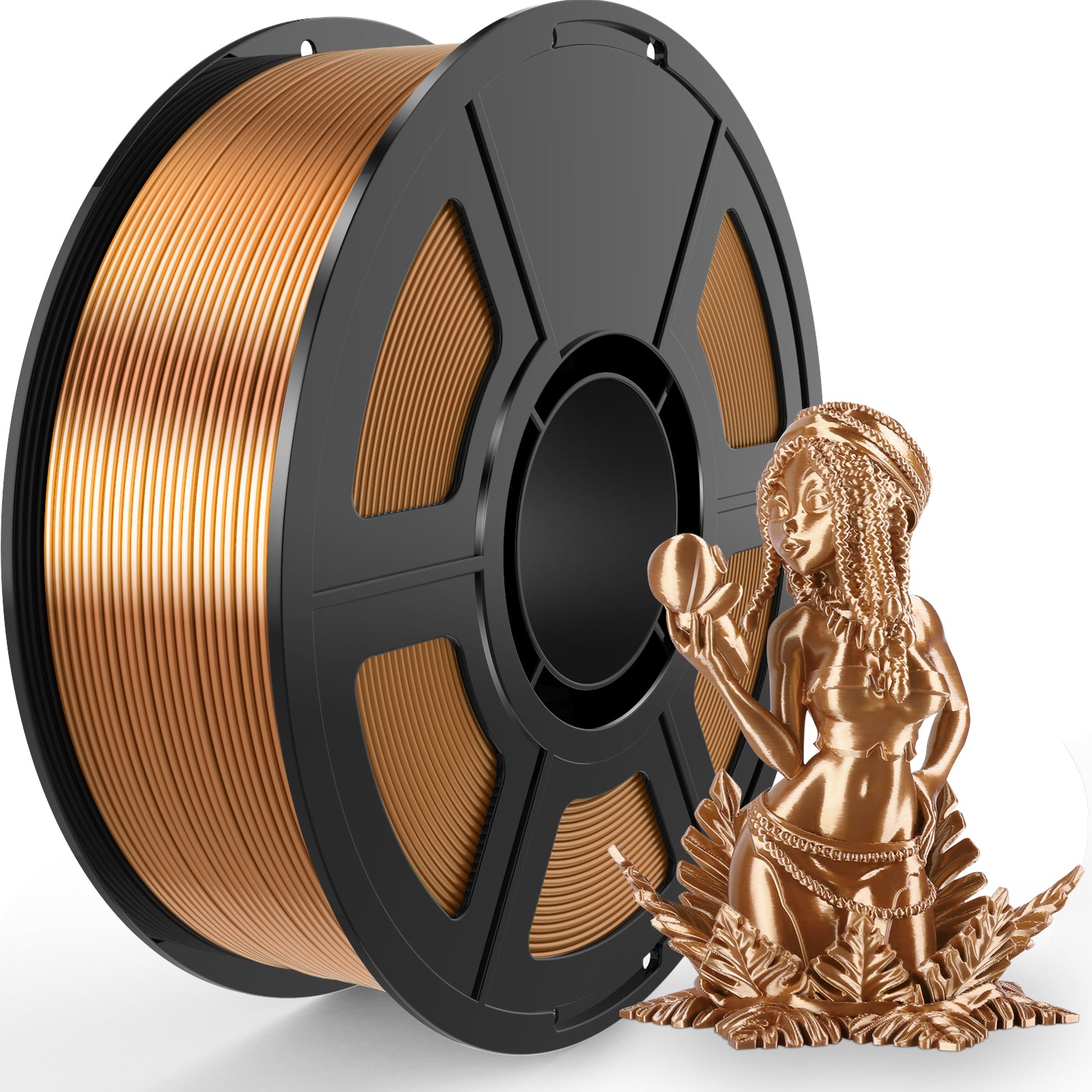 Amoybaby Silk Red Copper PLA Filament 1.75mm, Shiny Silk PLA 3D Printer Filament High Speed & Clog-Free, Dimensional Accuracy +/- 0.03mm, 1kg(2.2lb), Fits for Most FDM 3D Printers