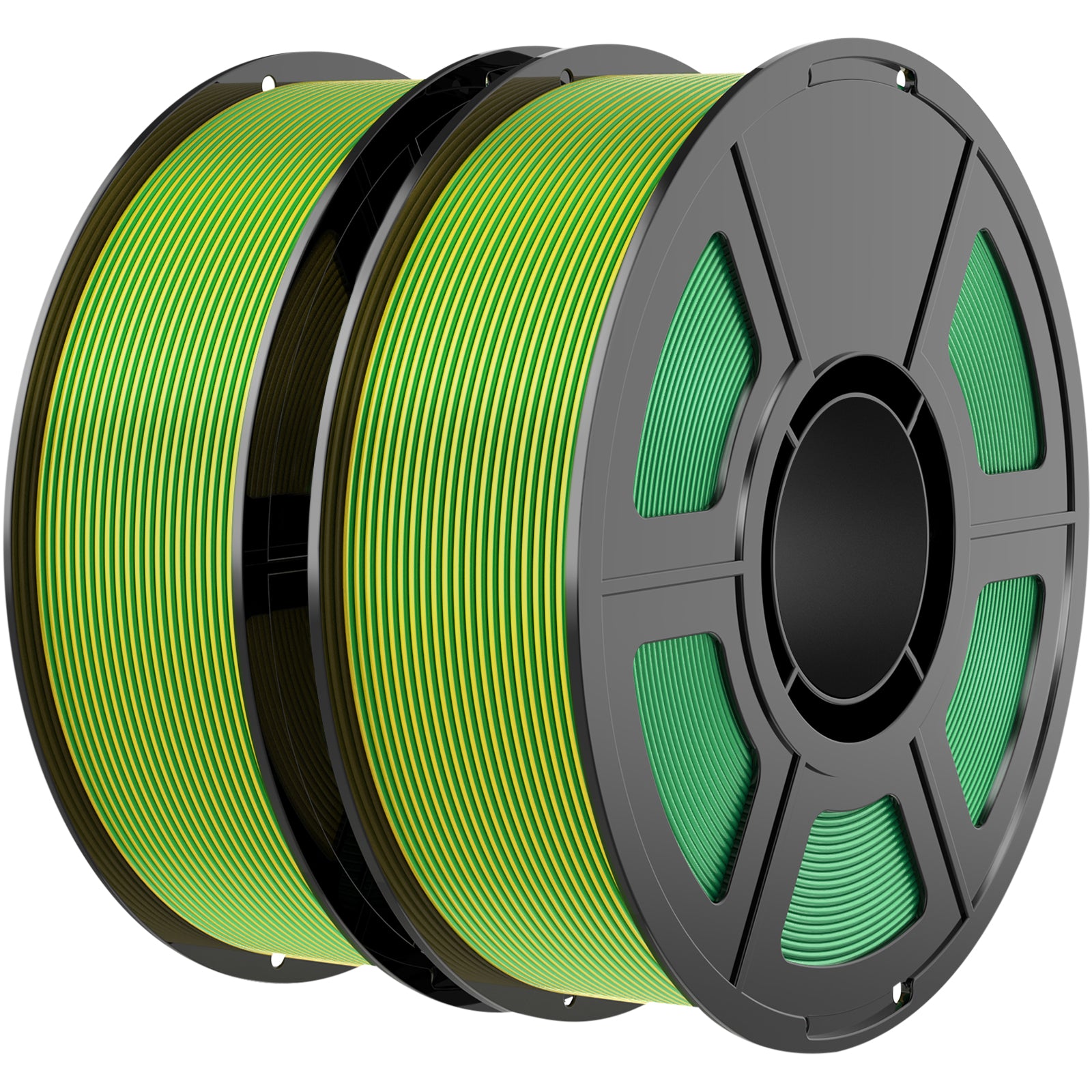 Amoybaby Dual Color Silk PLA Filament 1.75mm 3D Printer Filament Bundle, 2kg Spool (4.4lbs), Dimensional Accuracy +/- 0.03 mm, Fit Most FDM 3D Printers (Silk Yellow Green 2-Pack)